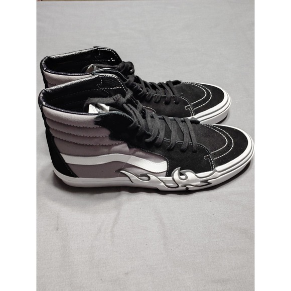 NWOB VANS Sk8-Hi Flame Men 13 High Top Black Suede & Canvas Skate Shoes Athletic - Picture 5 of 14